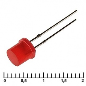 Светодиод 5x5 CYL red 30 mcd 2,1v